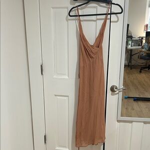Reformation Tan Slip Dress